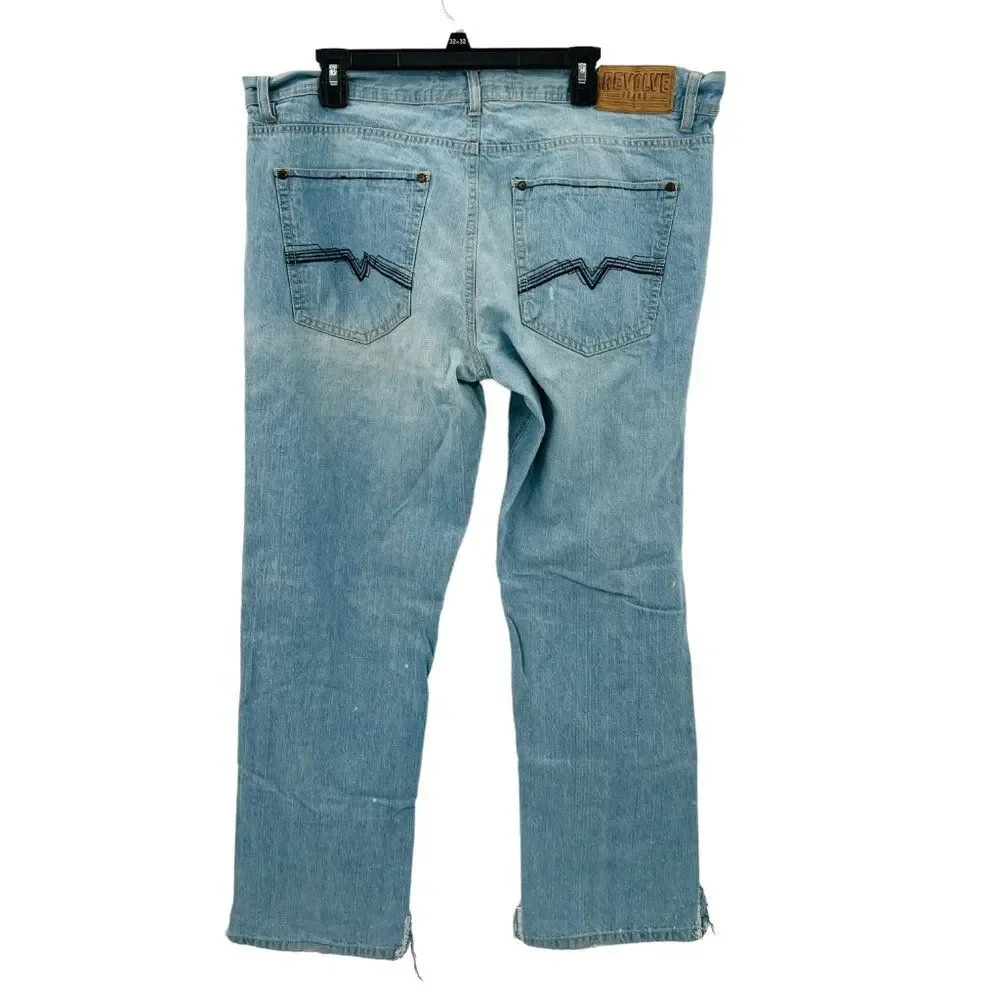 Mens Revolve Distressed Light Wash Jeans Size 40 X 32 - Picture 6 of 16